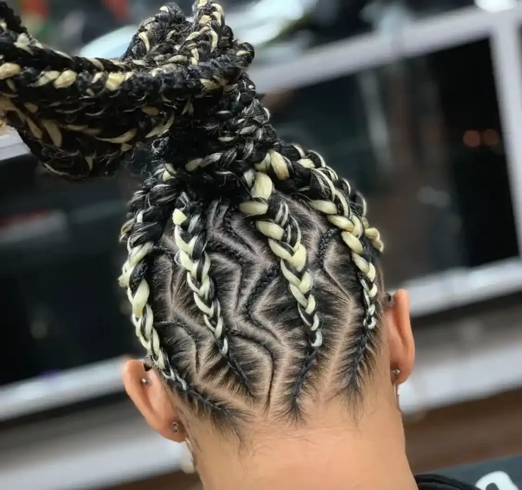 Goddess Braids With a Zigzag Part