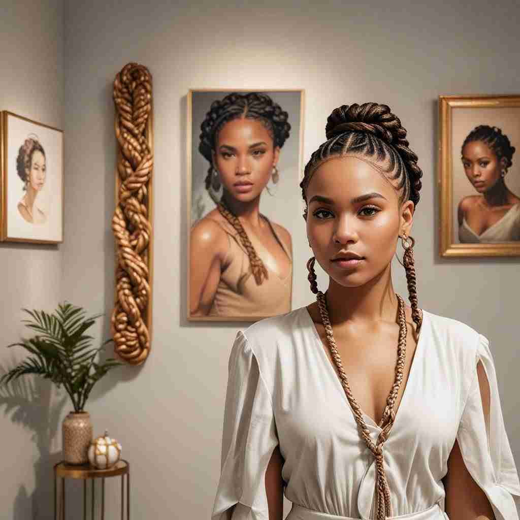 Goddess Braids with Box Braids