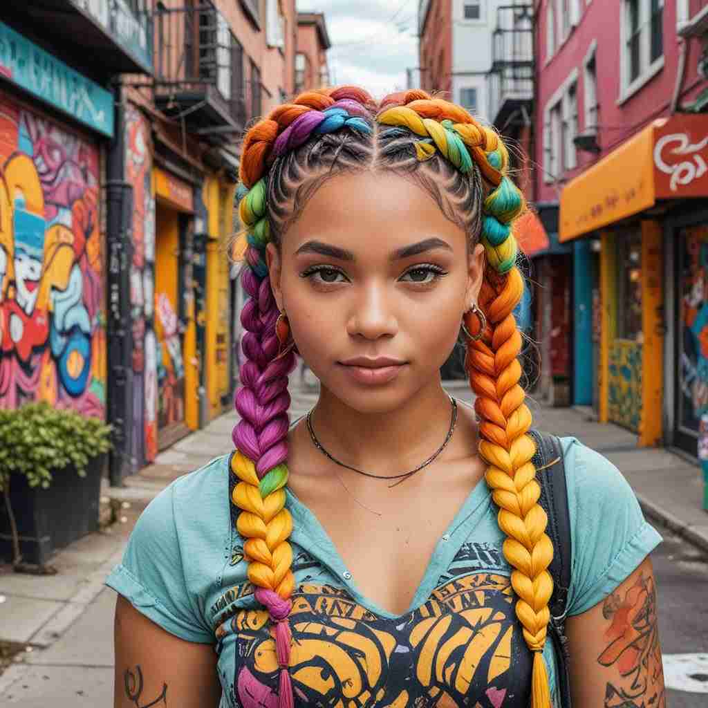 Goddess Braids with Color