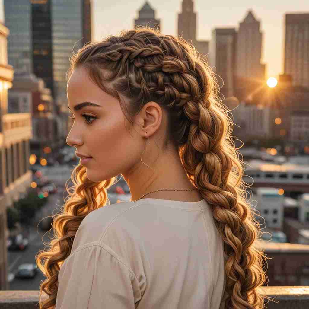 Goddess Braids with Curly Ends