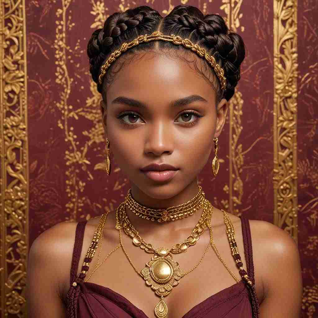 Goddess Braids with Gold Accessories