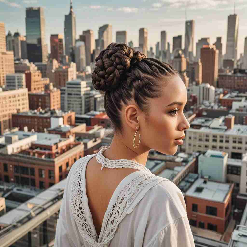 Goddess Braids with a High Bun