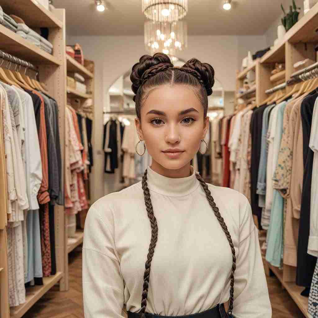 Goddess Braids with a Top Knot