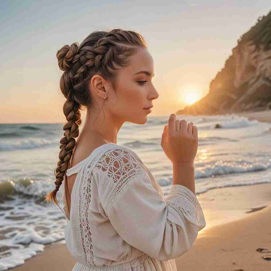 Side-Swept Goddess Braids