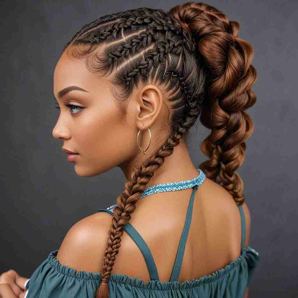 Goddess Braids with Cornrows