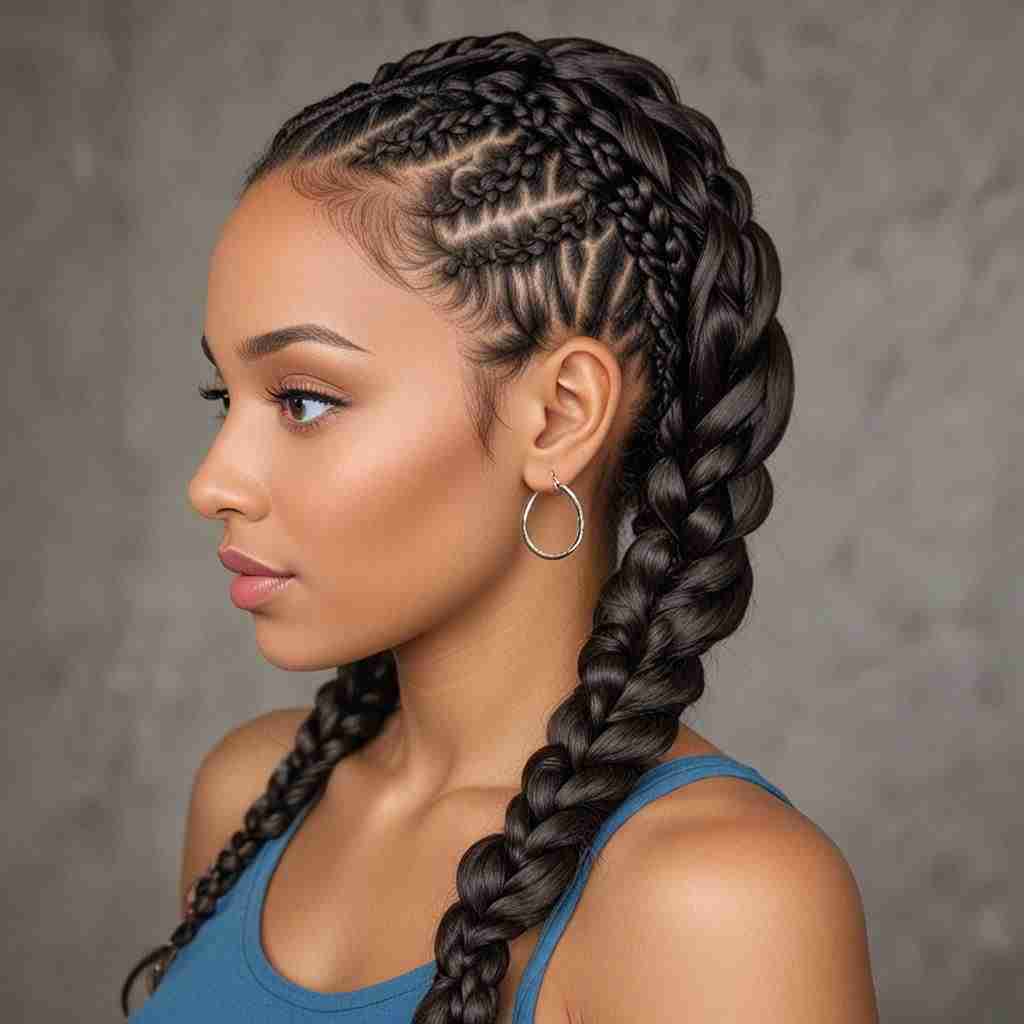 Half-Up Half-Down Goddess Braids