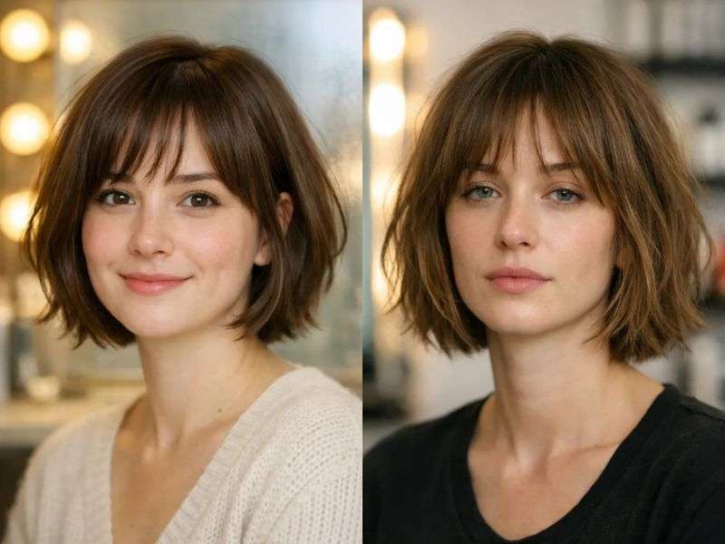 Chin-Length Hairstyles With Bangs