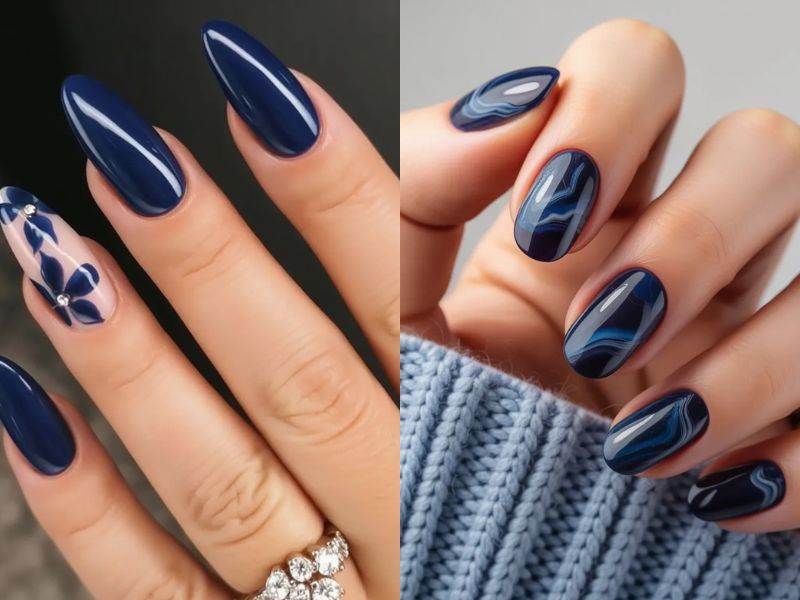 Dark Blue Nails