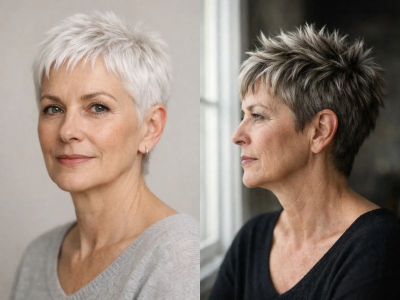 Edgy Choppy Pixie Haircuts for Women Over 50