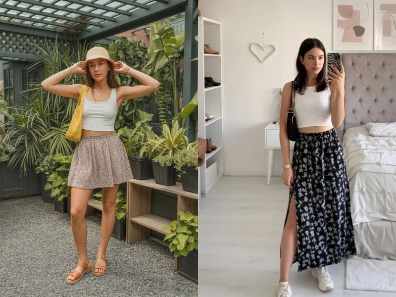 Floral Summer Skirt Outfits
