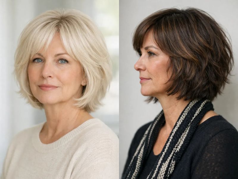 Layered Bob Haircuts for Women Over 60