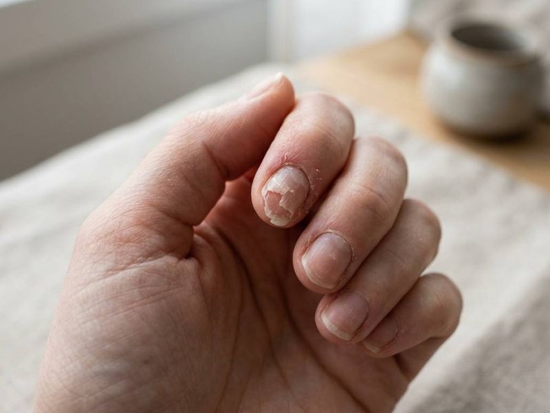 What causes nails to break and peel easily