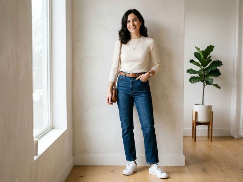 What to wear with high waisted jeans