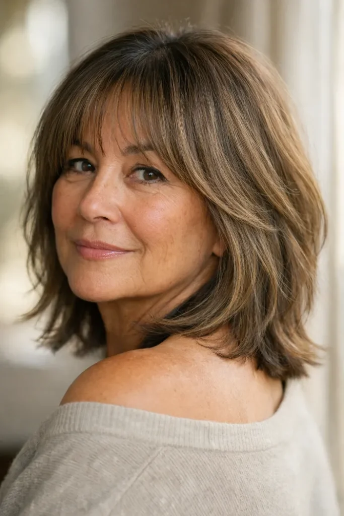 Shoulder Length Hairstyles with Bangs for Thin Fine Hair