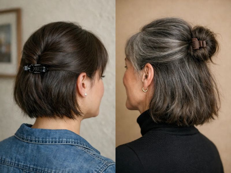 Claw Clip Hairstyles for Thin Fine Hair