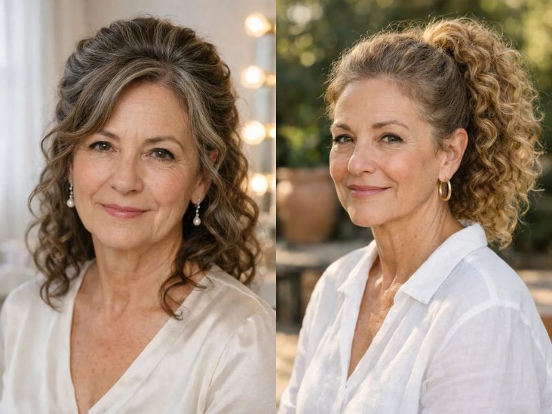 Curly Short Hairstyles for Women Over 60