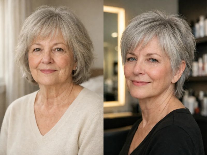 Hairstyles for Thin Fine Gray Hair