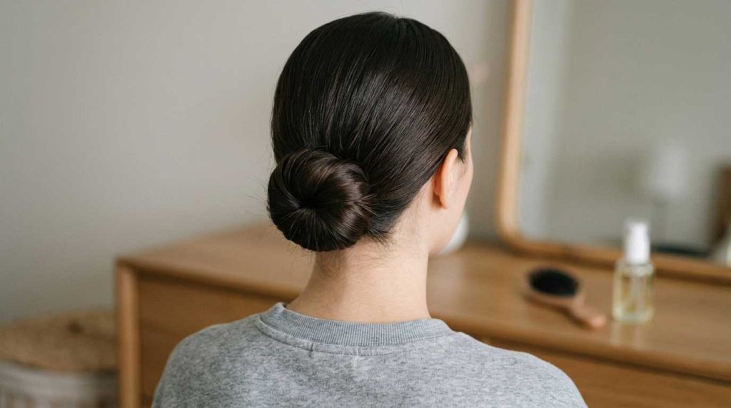 How to do a sleek low bun for beginners