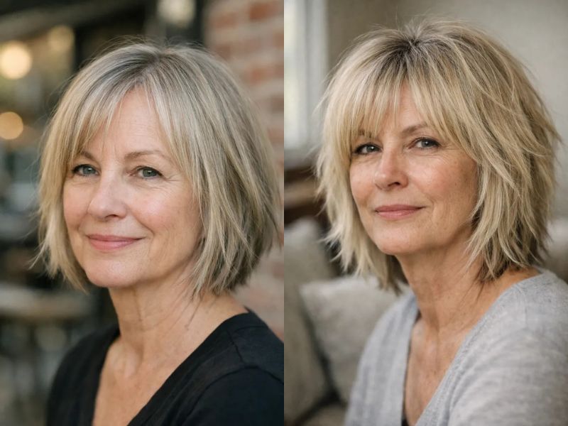 Low-Maintenance Choppy Bob Hairstyles for Women Over 60