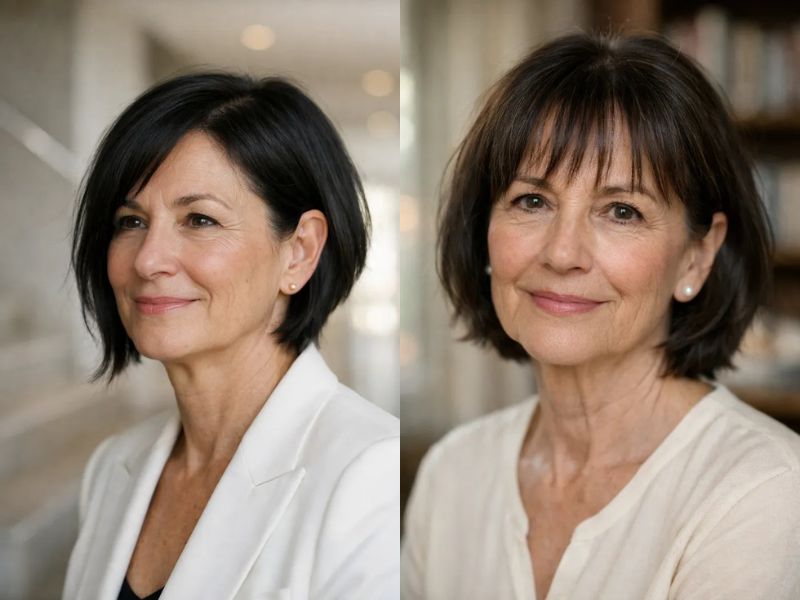 Short Bob Hairstyles for Dark Thin Fine Hair