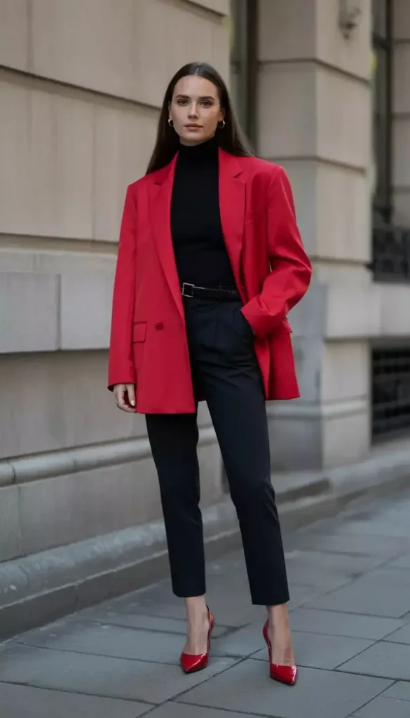 Red Blazer Outfits For Women
