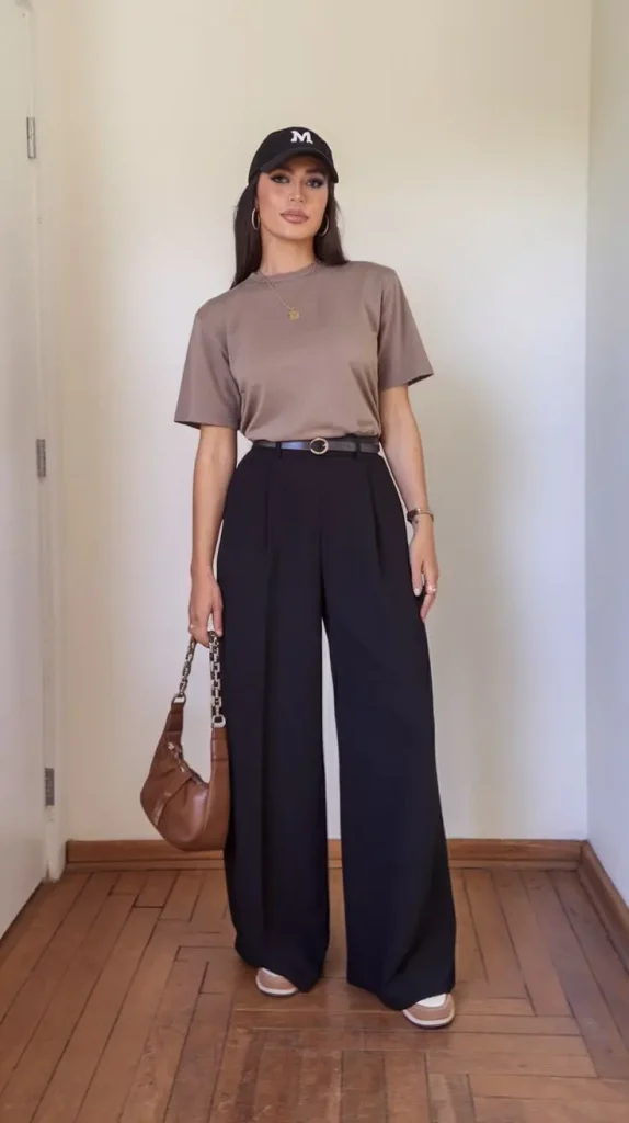 Black Wide Leg Pants Outfit Ideas