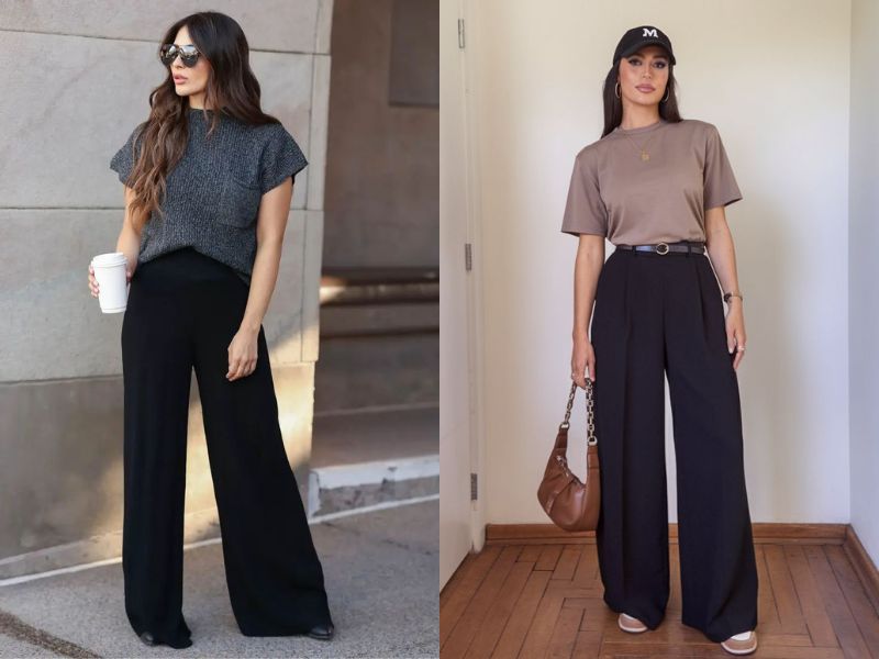 Black Wide Leg Pants Outfit Ideas