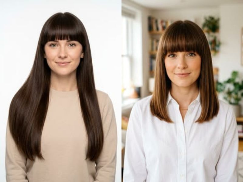 Blunt Bangs Thin Fine Hair Women