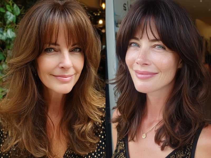 Curtain Bangs for Thin Fine Hair Over 50