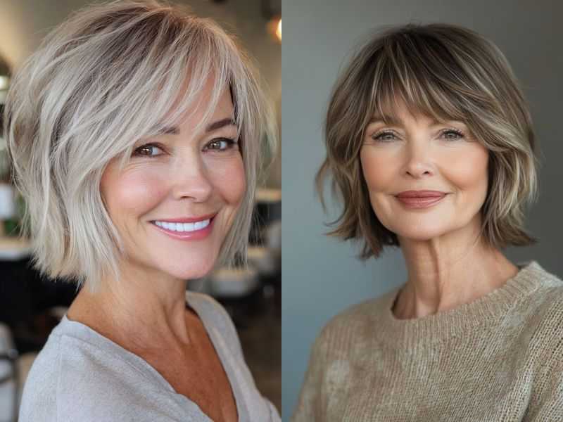 Fringe Hairstyles for Thin Fine Hair Over 50