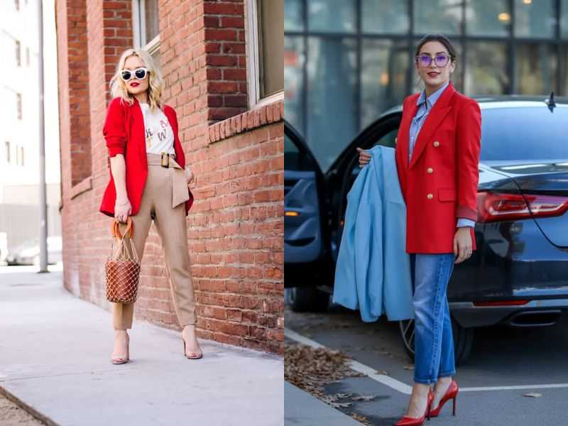 Red Blazer Outfits For Women