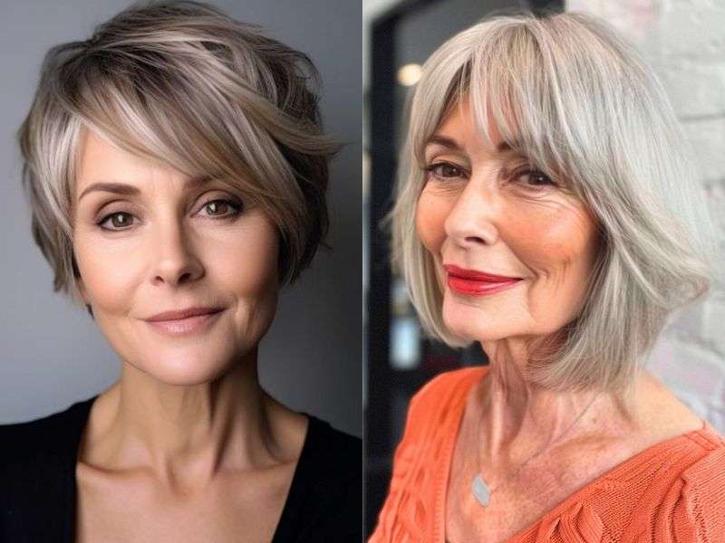 Side Bangs For Thin Fine Hair Over 60