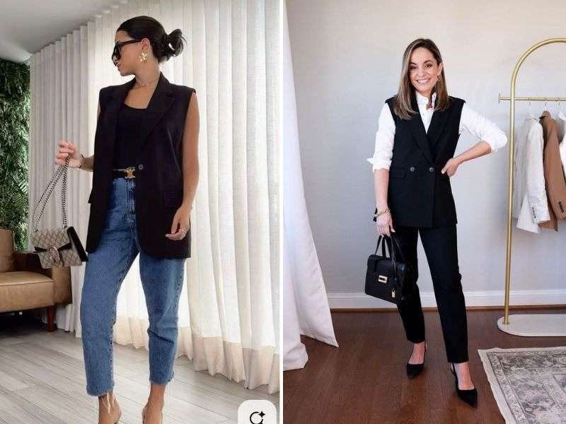 black blazer vest outfit ideas