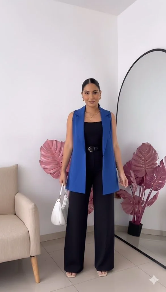 Sleeveless Blazer Vest Outfit Ideas