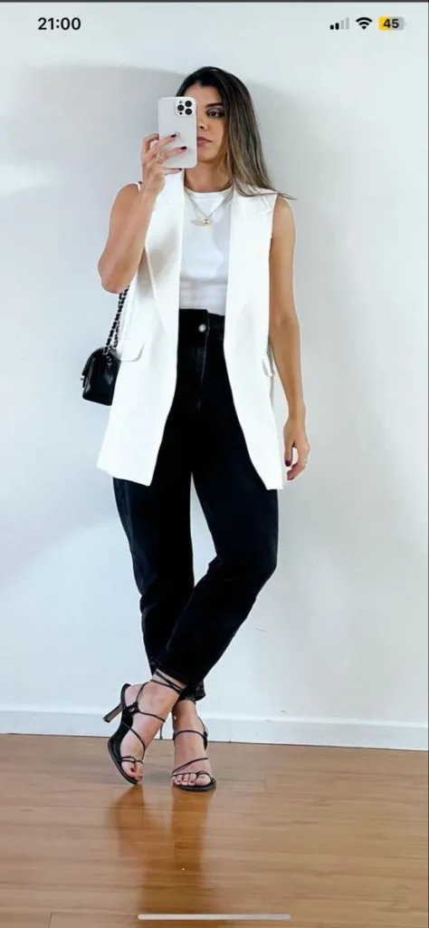 Sleeveless Blazer Vest Outfit Ideas